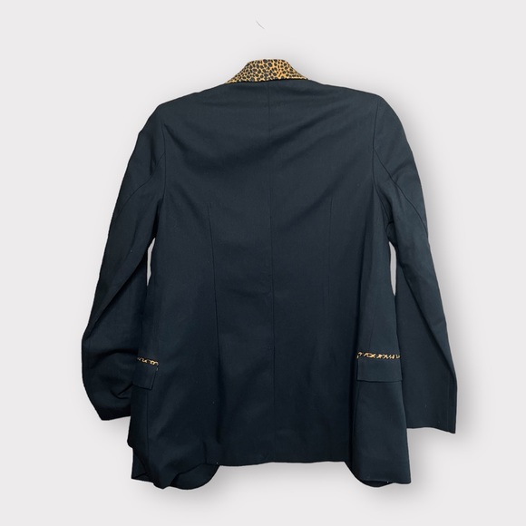 Current/Elliott Jacket Blazer Giraffe Trim Black Orange XS New - Picture 2 of 13